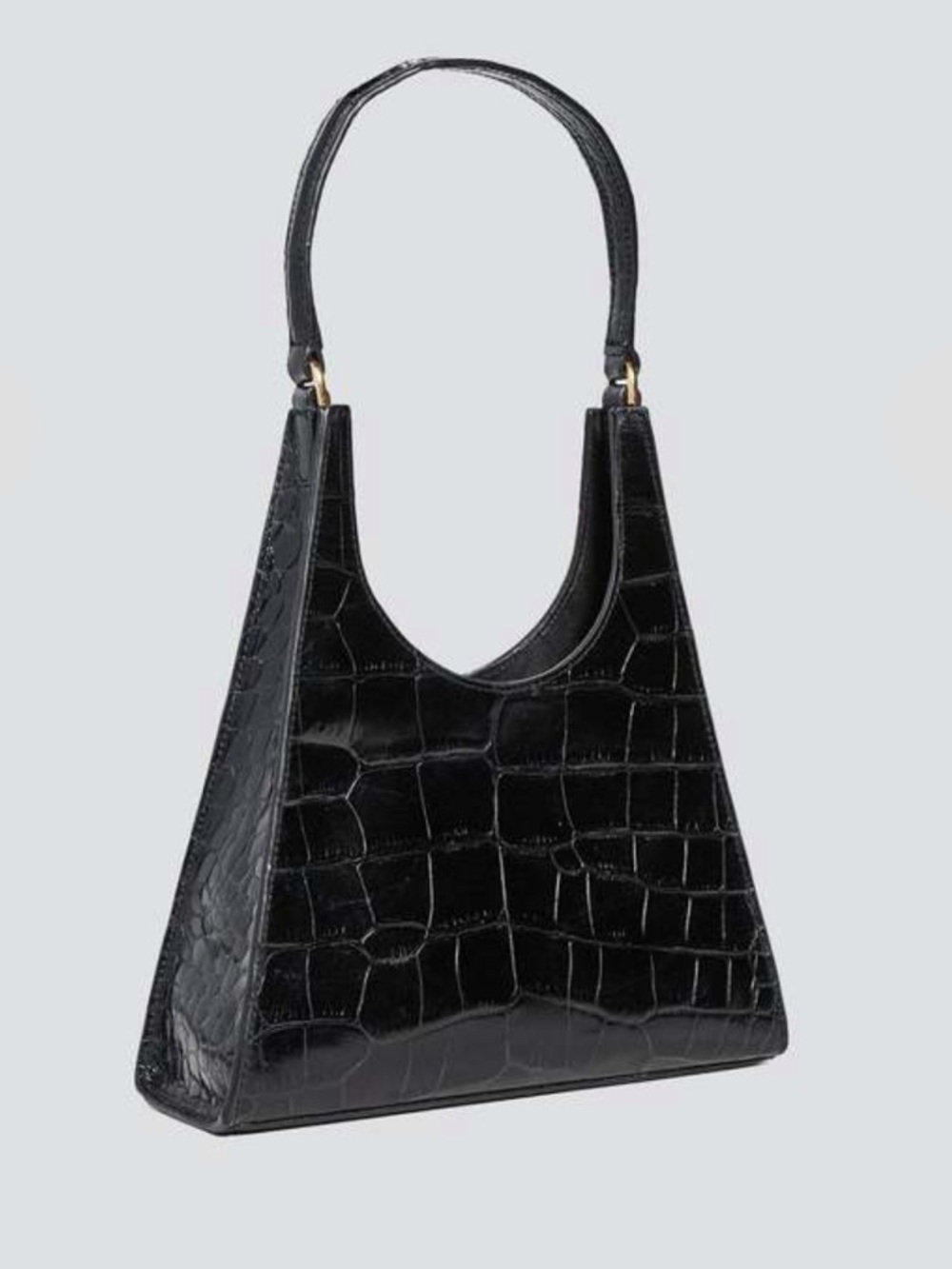 NWT Staud Rey Bag, black embossed croc - Picture 2 of 10